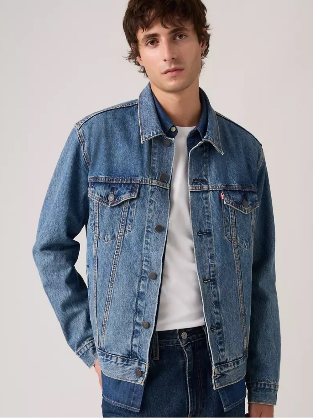 Levi's Men’s S Original Trucker Jean Jacket Classic Preppy Fall Cowboy Neutral